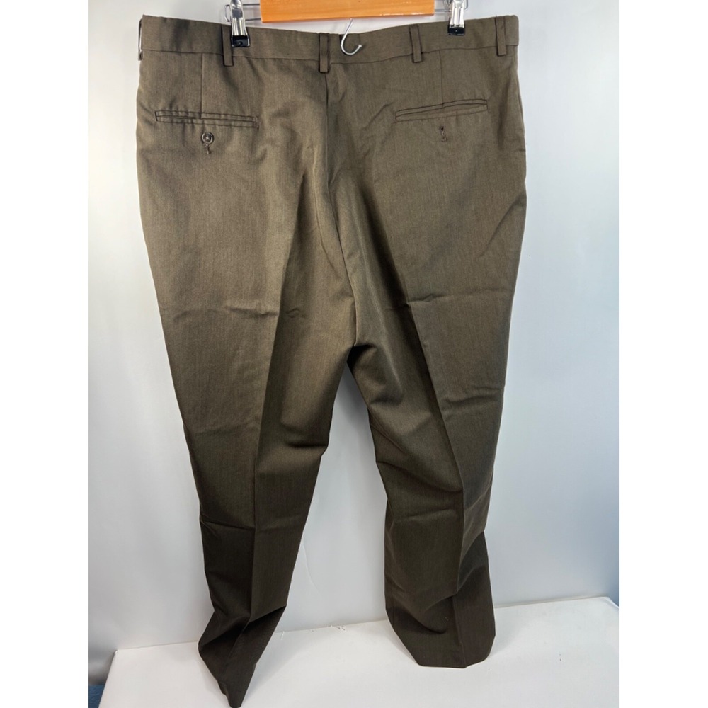 Haggar Black Label Dress Pants Men's Size 40/31 Brown Inside Waist Extenders - Picture 3 of 11